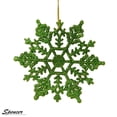 thumbnail image 1 of Spencer 4 inch Pack of 24 Green Glitter Snowflake Christmas Ornaments Xmas Tree Hanging Decoration, 1 of 6