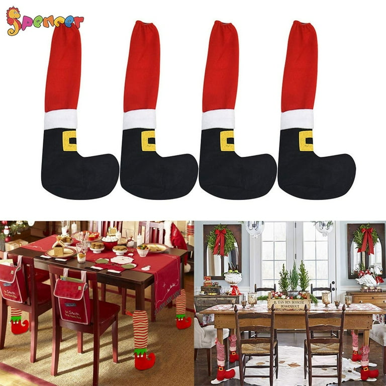 Spencer 4PCS Christmas Chair Leg Cover Table Leg Covers Furniture