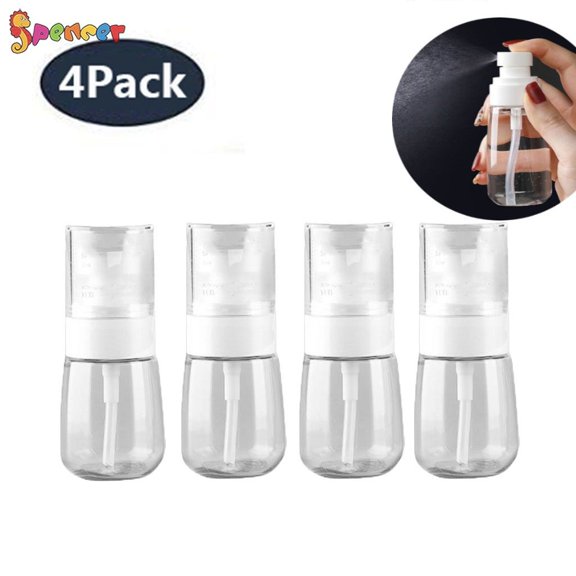 Spencer 4PCS Portable Refillable Plastic Fine Mist Perfume Empty Spray Bottle Transparent Travel Containers Mini Atomizer Bottles (30ML)
