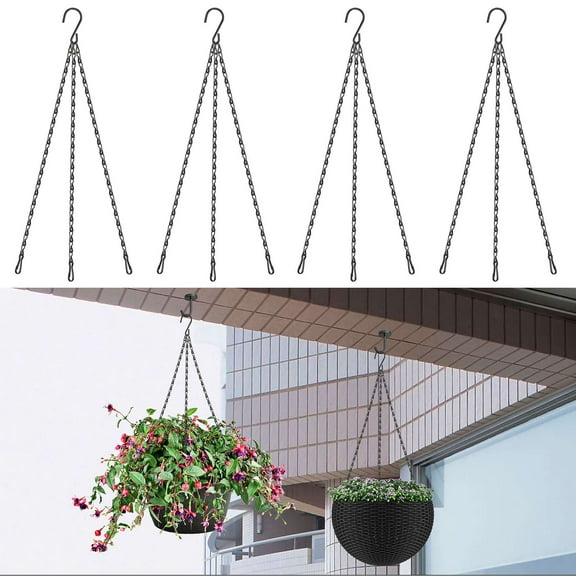 Spencer 4Pcs 16 Inch Hanging Basket Chains Flower Plant Pot Replacement Chain Hanger for Bird Feeders, Planters, Lanterns, Wind Chimes and Ornaments