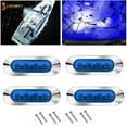 thumbnail image 1 of Spencer 4Pcs Marine Boat LED Courtesy Lights, 24V Interior Deck Walkway Stair Light Stern Cabin Lighting for Pontoon Fishing Boat Kayak Sailboat Bass Boat Vessel "Blue", 1 of 8