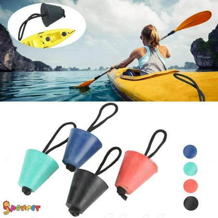 Spencer 4Pcs Universal Boat Kayak Scupper Plug Kit Silicone Canoe Drain Holes Stopper Bung with String "Red"