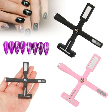 Spencer 5 in 1 Nail Magnet Tool, Multi-Function Nail Magnet Pens, Magnetic Nail Polish Magnet Wand for Nails Cat Eye Nail Design Tools Nail Art Accessories (Pink)