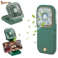 thumbnail image 1 of Spencer 5 in 1 Portable Mini Handheld Fan, Small Folding Personal Fan with 3 Speeds USB Rechargeable Necklace Fan Hands Free for Outdoor Travel (Green), 1 of 9