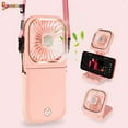 thumbnail image 1 of Spencer 5 in 1 Portable Mini Handheld Fan, Small Folding Personal Fan with 3 Speeds USB Rechargeable Necklace Fan Hands Free for Outdoor Travel (Pink), 1 of 9
