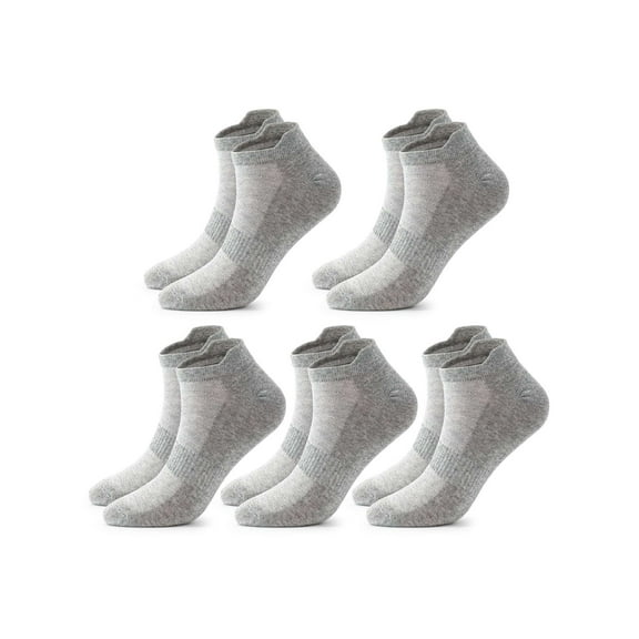 Spencer 5-10 Pack Ankle Socks No-Show Socks for Men Women Moisture Wicking Low Cut Breathable Athletic Running Socks, Gray