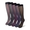 thumbnail image 1 of Spencer 5-Pack Men's Socks Mid-Calf Crew Socks Lightweight Causal Business Socks Nylon Glitter Thin Dress Socks, Assorted Colors, 1 of 7