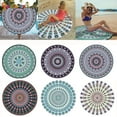 thumbnail image 1 of Spencer 55" Round Mandala Tapestry Indian Beach Throw Blanket Wall Hanging Art Bedspread Hippy Boho Tablecloth, Yoga-Picnic Sheet "Blue-2", 1 of 6