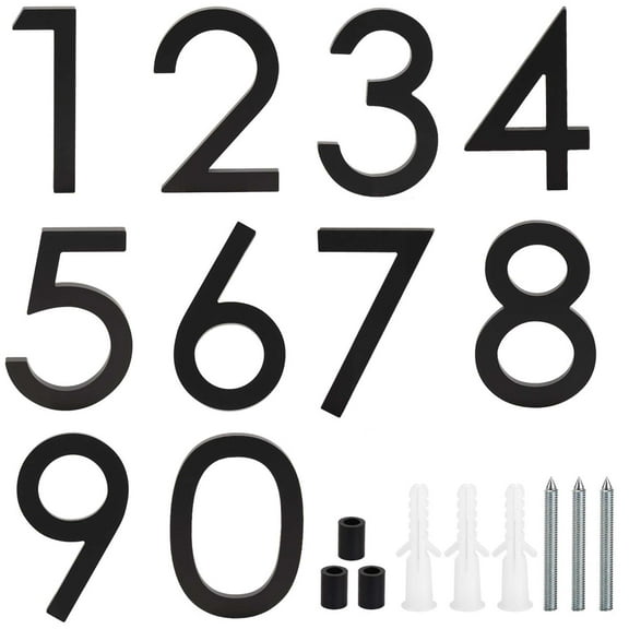 Spencer 6" Floating House Number Modern Acrylic Address Plaque Sign Mailbox Decor Numbers Outdoor Home Number with Nail Kit