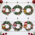 thumbnail image 1 of Spencer 6 Pack 6" Artificial Christmas Wreath Green Wintry Pine Hanging Wreaths for Front Door Wall Window Home Holiday Decor Xmas Ornaments, 1 of 6