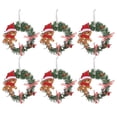 thumbnail image 1 of Spencer 6 Pack 6" Artificial Christmas Wreath Green Wintry Pine Hanging Wreaths for Front Door Wall Window Home Holiday Decor Xmas Ornaments, 1 of 6