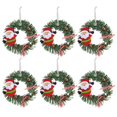 thumbnail image 1 of Spencer 6 Pack 6" Artificial Christmas Wreath Green Wintry Pine Hanging Wreaths for Front Door Wall Window Home Holiday Decor Xmas Ornaments, 1 of 6
