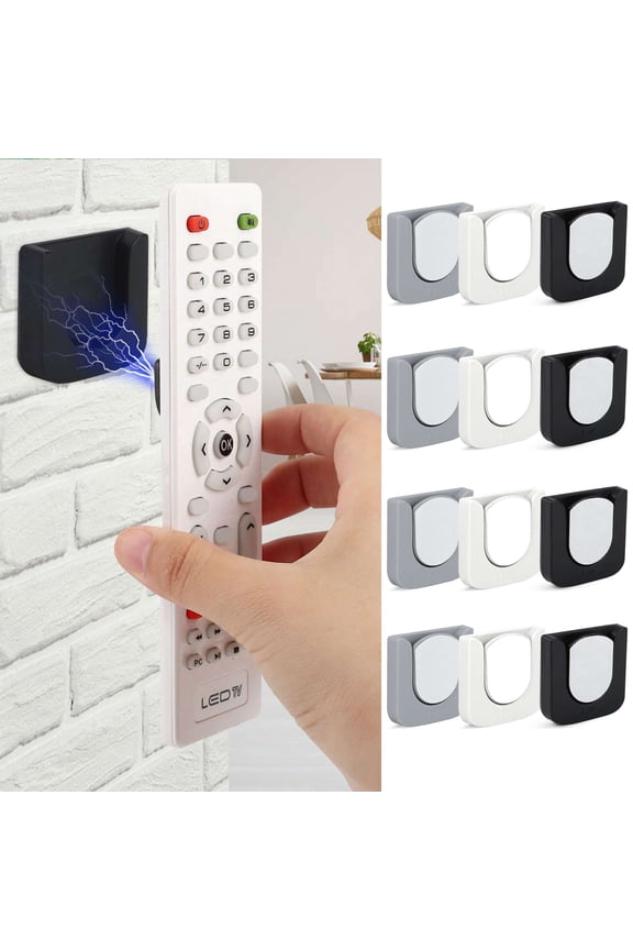 6 Pack Magnetic Remote Control Holder Wall Mount, Upgrade Slot Design Remote Control Organizers Storage Self-Adhesive for Home Office School (Black)
