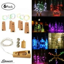 Spencer 6Pcs 2.46ft 15 LED Bottle Cork Fairy String Lights Decor Rope Strip Wire Fairy Lamp for Bedroom, Parties, Christmas Decoration "0.75m,Colorful"