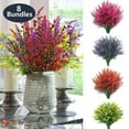 thumbnail image 1 of Spencer 8 Bundles Artificial Flowers Lavender Bunch Fake Plants Faux UV Resistant Flower Plastic Shrubs Vine Hanging Outdoor Decorations "Red", 1 of 8