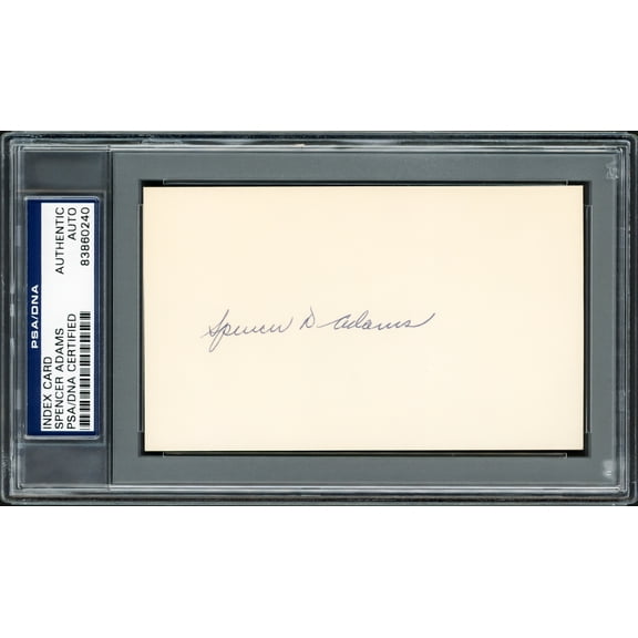 Spencer Adams Autographed 3x5 Index Card New York Yankees PSA/DNA 211334