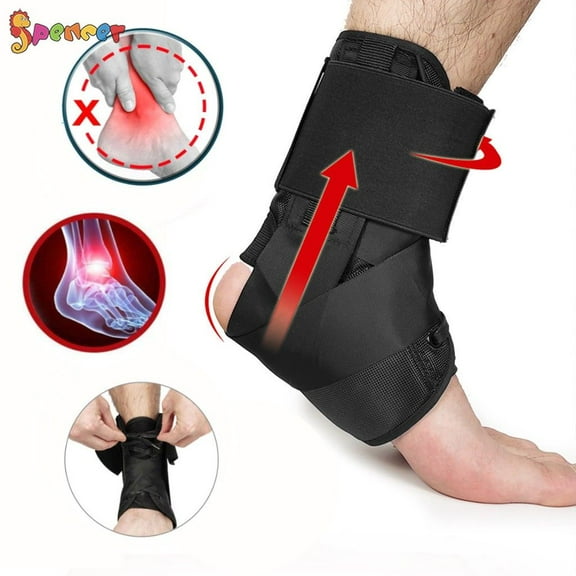 Spencer Ankle Support Brace, Adjustable Open Heel Plantar Fasciitis Compression Sleeve Stabilizer Sprain Wrap Pain Relief - M Size