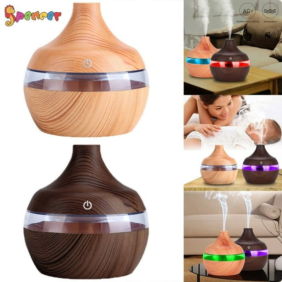 Spencer Aroma Essential Oil Diffuser with 7 LED Lights Humidifier Aromatherapy Cool Mist Humidifier for Office Home (Deep Wood)