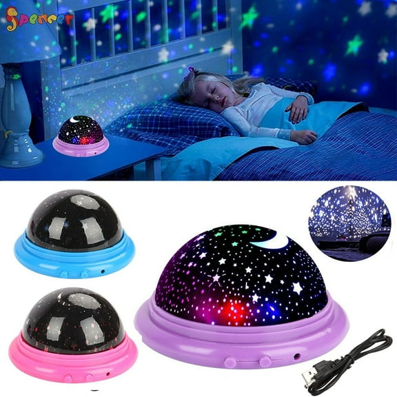 Spencer Baby Star Sky Projector Lamp Color Changing Starry UFO LED Night Light Moon Cosmos Kids Toys Bedroom Decor Birthday Gifts "Pink"
