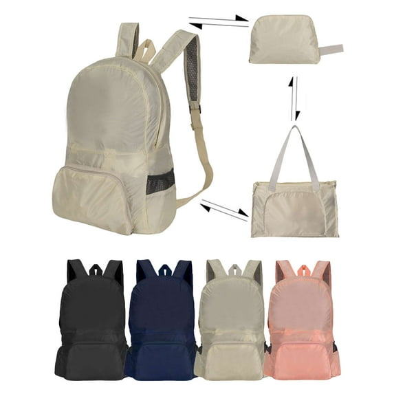 Spencer Backpack Purse for Women Men, Waterproof Foldable Backpacks Casual Packable Shoulder Bags Travel Hiking Cycling Daypack, Beige