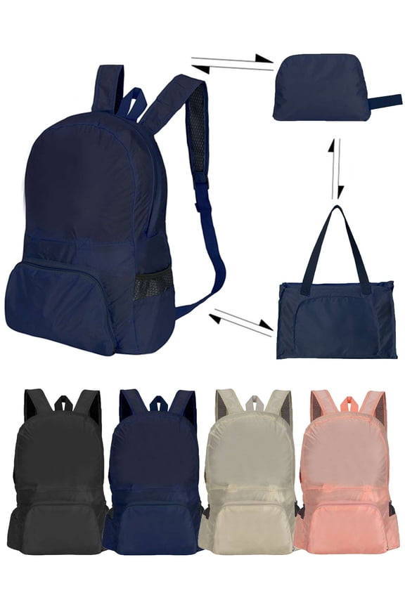 Backpack Purse for Women Men, Waterproof Foldable Backpacks Casual Packable Shoulder Bags Travel Hiking Cycling Daypack, Navy