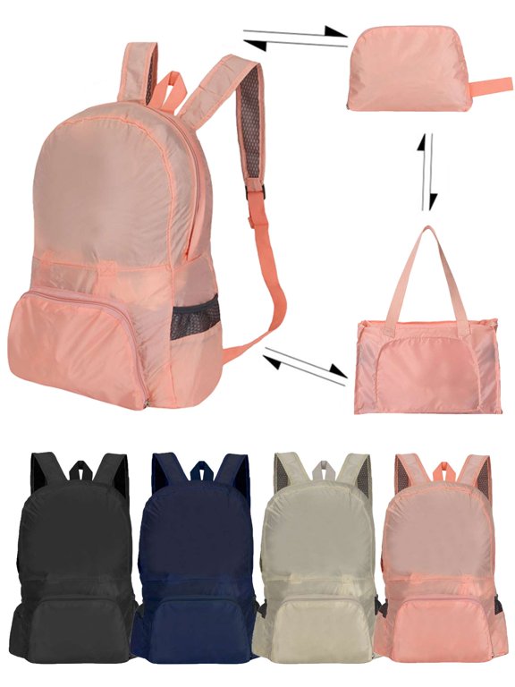 Backpack Purse for Women Men, Waterproof Foldable Backpacks Casual Packable Shoulder Bags Travel Hiking Cycling Daypack, Pink