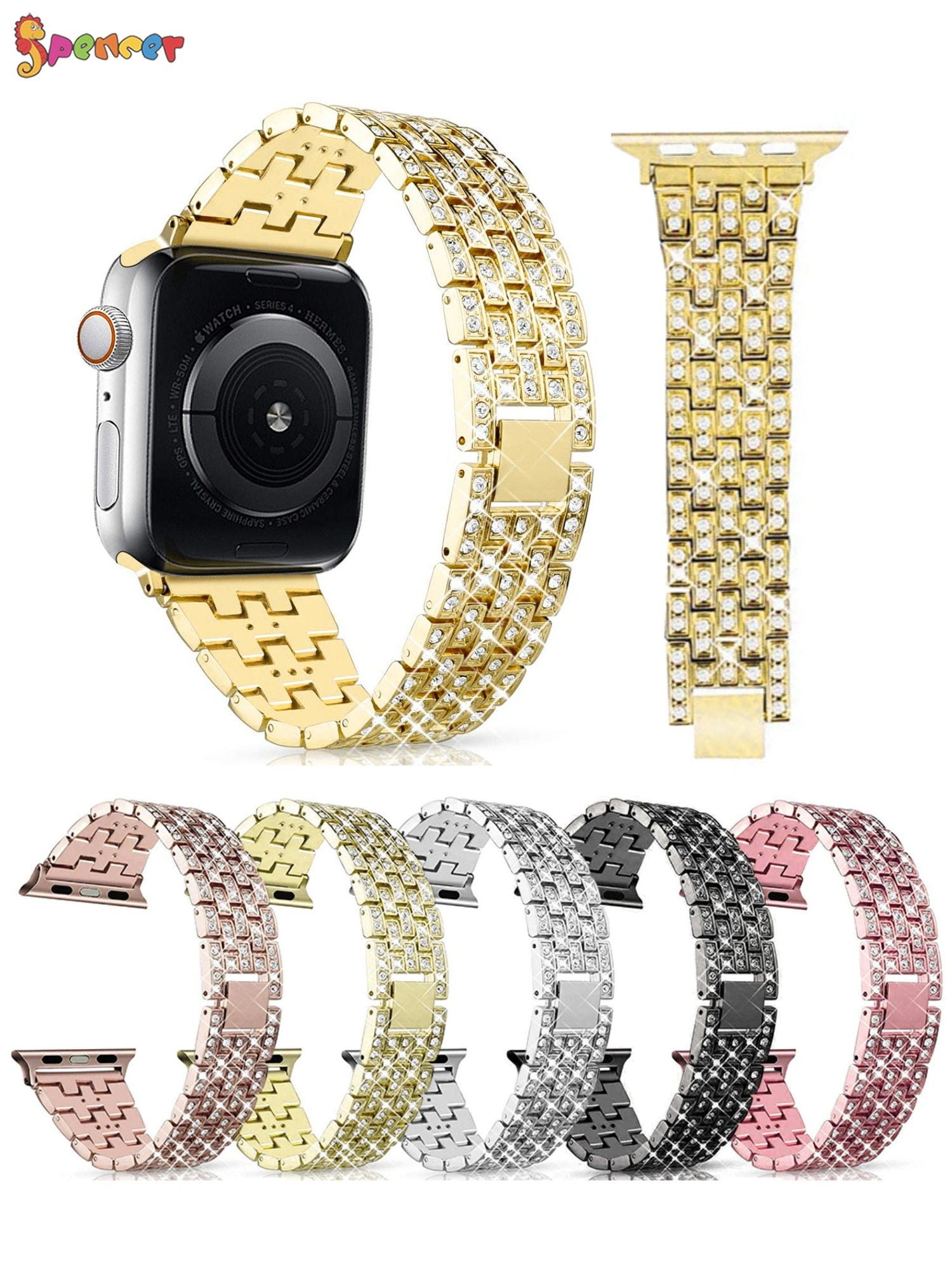 Spencer Bling Bands for Apple Watch Band 42mm 44mm, Women  display picture 1