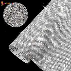 Spencer Bling Crystal Rhinestone Sticker, Self Adhesive Crystal Gem Stickers for Car, Gift and Phone Decoration 9.4in X 7.9in "White"
