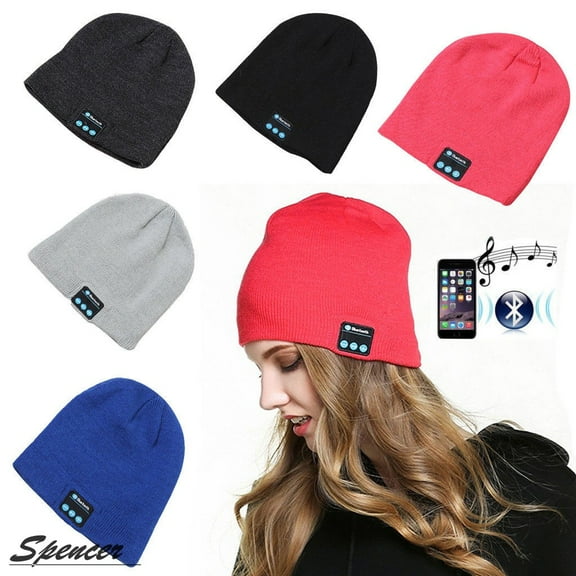 Spencer Bluetooth Music Beanie Wireless Bluetooth 4.2 Knit Hat with 2 Headphone Speakers & Mic for Men Women Christmas Gifts "Light Gray"