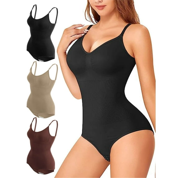 Spencer Bodysuit for Women Tummy Control Shapewear Seamless Sculpting Thong Body Shaper Scoop Neck Sleeveless Slimming Bodysuits Tank Top (2XL,Apricot)