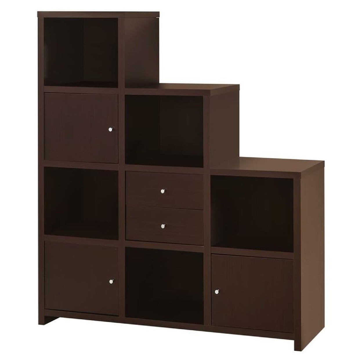 Spencer Bookcase with Cube Storage Compartments Cappuccino