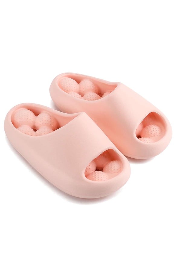 Bubbles Non Slip Slides Massage Slippers for Women Men, Soft Stress Relief Pillow Slippers, Funny Lychee Spa Slides Shower Shoes