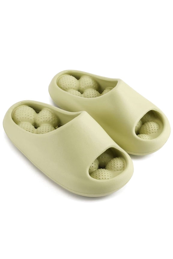 Bubbles Non Slip Slides Massage Slippers for Women Men, Soft Stress Relief Pillow Slippers, Funny Lychee Spa Slides Shower Shoes