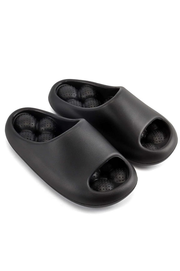 Bubbles Non Slip Slides Massage Slippers for Women Men, Soft Stress Relief Pillow Slippers, Funny Lychee Spa Slides Shower Shoes