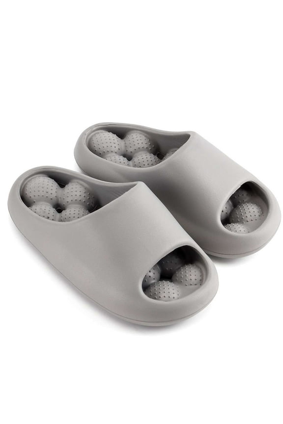 Bubbles Non Slip Slides Massage Slippers for Women Men, Soft Stress Relief Pillow Slippers, Funny Lychee Spa Slides Shower Shoes