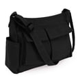 thumbnail image 1 of Spencer Canvas Messenger Bag Large Capacity Hobo Bag Crossbody Shoulder Bag Tote Bag with Multiple Pocket for Women and Men, Black, 1 of 11