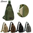 thumbnail image 1 of Spencer Canvas Sling Bag Small Crossbody Backpack Casual Shoulder Chest Daypack for for Men Women Cycling Hiking Travel - 11.02"*7.09"*1.97" (Gray), 1 of 8