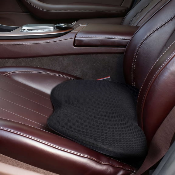 Spencer Car Seat Cushion Memory Foam Car Seat Pad for Driving, Road Trip Essentials for Drivers, Seat Cushions for Office & Desk (Black)