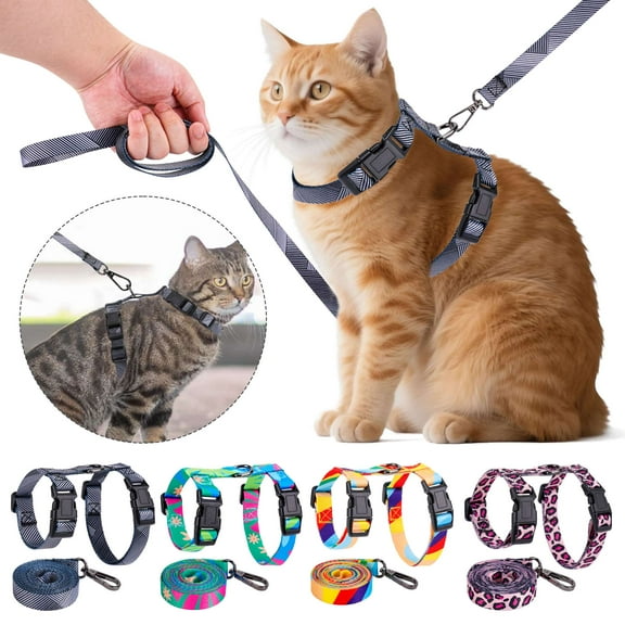 Spencer Cat Harness and Leash Set, Escape Proof Adjustable Cat Harness, Soft Lightweight, Use Safe & Easy, Walking Travel Kitten Harness for Small Medium Large Cats