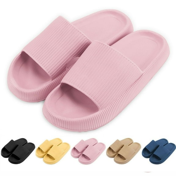 Spencer Clouds Slippers for Women and Men, Adult Shower Sandals, Pink, XL