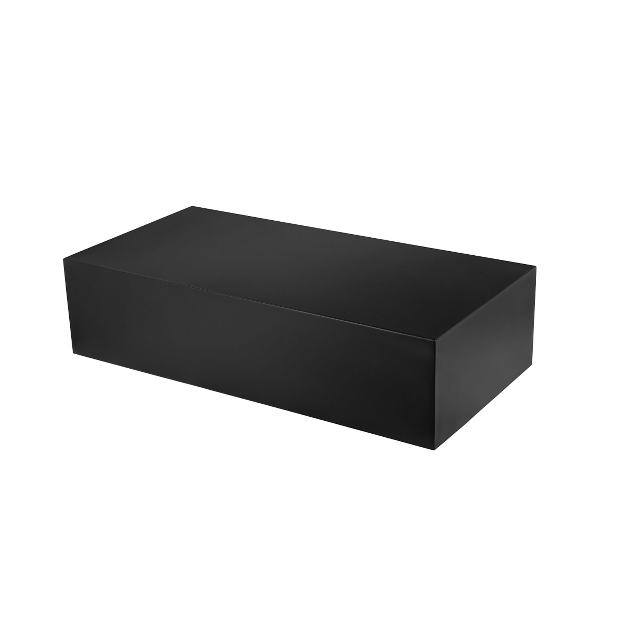 Spencer Brushed Stainless Steel Rectangular Coffee Table in Black