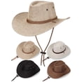 thumbnail image 1 of Spencer Cowboy Hat for Adult Men Women Cowgirl Hat with Adjustable Drawstring, Vintage Western Cow Boy Outfit Hat Wide Brim Cap (Beige), 1 of 10