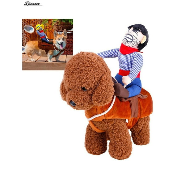 Spencer Cowboy Rider Horse Riding Novelty Pet Dog Costume Christmas Dress up Decor for Cat Dog Puppy "Size S"