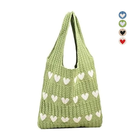 Spencer Crochet Bags for Women Summer Mesh Beach Tote Bag Knit Hobo Bag Vacation Boho Sling Shoulder Bag, Green