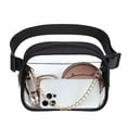 thumbnail image 1 of Spencer Cross Body Fanny Pack for Women, Fashion Waist Packs with Metal Chain Design, Crossbody Bags, Belt Bag, Clear Bag for Cycling Shopping Travel, Black, 1 of 12