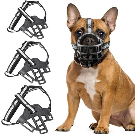 Spencer Dog Muzzle, Reflective Adjustable Basket Muzzles, Prevents Biting,Chewing and Barking, Allows Drinking and Panting