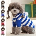 thumbnail image 1 of Spencer Dog and Cat Clothes Small Dog Sweaters with Hat Striped Doggie Sweater Knitwear Pullover Warm Pet Puppy Apparel for Fall Winter (Blue, XL), 1 of 10