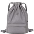 thumbnail image 1 of Spencer Drawstring Backpack Sports Gym Bag Waterproof Nylon Backpack Unisex Shoulder Bag Outdoor String Bag for Men Women, Gray, 1 of 9
