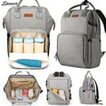 thumbnail image 1 of Spencer Easy to Clean Waterproof Backpack Diaper Bag, Gray, 1 of 9