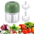 thumbnail image 1 of Spencer Electric Mini Garlic Chopper Portable Food Processor Meat Mincer USB Charging for Onion, Vegetable, Pepper, Baby Food (250+100ml, White), 1 of 9